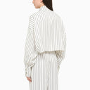The Mannei White Striped Cropped Shirt - Balardi