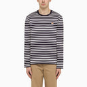 Jersey di cotone a strisce blu/bianca Maison Kitsuné