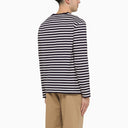 Jersey di cotone a strisce blu/bianca Maison Kitsuné