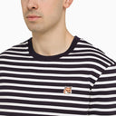 Jersey di cotone a strisce blu/bianca Maison Kitsuné