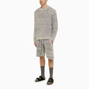 Alanui Blue And White Cotton Blend Bermuda Shorts