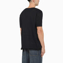 Maglietta con il collo dell'equipaggio di lino blu scuro di Alanui con dettagli