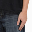 Maglietta con il collo dell'equipaggio di lino blu scuro di Alanui con dettagli