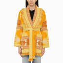 Alanui Yellow/Orange Cashmere Cardigan With Belt