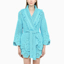 Alanui Cardigan Blooming Flowers Light Blue - Balardi