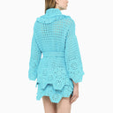 Alanui Cardigan Blooming Flowers Light Blue - Balardi