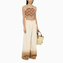 Alanui Wide Ivory Denim Trousers