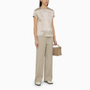 Brunello Cucinelli Quartz Coloured Silk Satin Top