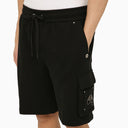 Shorts di bermuda di cotone nere di alci