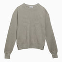 Brunello Cucinelli Dark Green Cotton Crew Neck Jumper