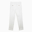 Brunello Cucinelli White Cotton Regular Pants