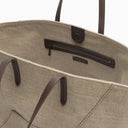 Brunello Cucinelli Rope Coloured Shopper Bag In Cotton And Linen