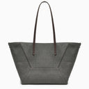 Brunello Cucinelli Grey Shopper Bag In Cotton And Linen