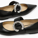 Jimmy Choo Melva Black Leather Ballerina