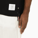 Thom Browne Short Sleeved Navy Polo Shirt With Patch