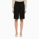Brunello Cucinelli Black Cotton Blend Bermuda Shorts