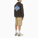 Vertegenwoordig zwart gewassen effect katoenpolo shirt met logo