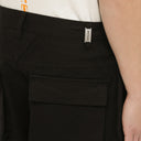 Represent Black Cotton Cargo Bermuda