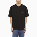 Studio Nicholson Navy Blue Oversize Crewneck T Shirt With Logo