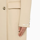 Sportmax Ivory Wool Double Breasted Coat - Balardi