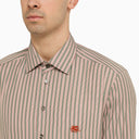 Etro Pink/Green Striped Cotton Shirt