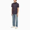 Etro Blue Short Sleeved Polo With Paisley Print