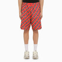 Martine Rose Red Bermuda Shorts With Logo Print