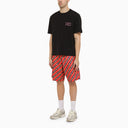 Martine Rose Red Bermuda Shorts With Logo Print