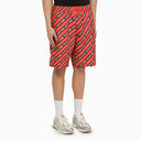 Martine Rose Red Bermuda Shorts With Logo Print