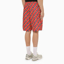 Martine Rose Red Bermuda Shorts With Logo Print