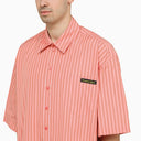 Martine Rose Pink/Green Striped Cotton Shirt