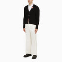 Pantaloni di cotone dritti bianchi di Thom Browne