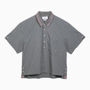 Thom Browne Grey Striped Short Sleeved Shirt
