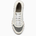 Brunello Cucinelli White Nylon And Suede Trainer