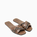 Brunello Cucinelli Brown Leather Slide