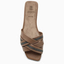 Brunello Cucinelli Brown Leather Slide