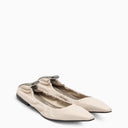 Brunello Cucinelli Ivory Leather Ballerina