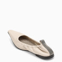 Brunello Cucinelli Ivory Leather Ballerina