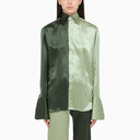 Woera Green Silk Colour Block Shirt - Balardi