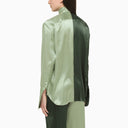 Woera Green Silk Colour Block Shirt - Balardi