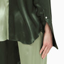 Woera Green Silk Colour Block Shirt - Balardi