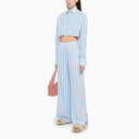 Woera White/Blue Cropped Shirt - Balardi