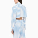 Woera White/Blue Cropped Shirt - Balardi