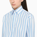 Woera White/Blue Cropped Shirt - Balardi