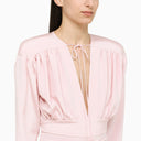 The Mannei Pink Draped Silk Dress - Balardi