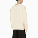 Off White ™ Cream Crewneck Felda con ricamo diagonale