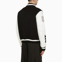 Off White ™ Giacca varsity in lana in bianco e nero e pelle