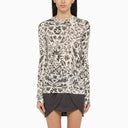 Top a maniche lunghe Off White ™ con stampe per tatuaggi