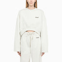 Off White™ White Cropped Sweatshirt With Logo - Balardi