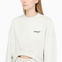 Off White™ White Cropped Sweatshirt With Logo - Balardi